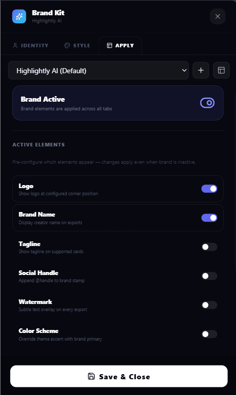 Granular toggles