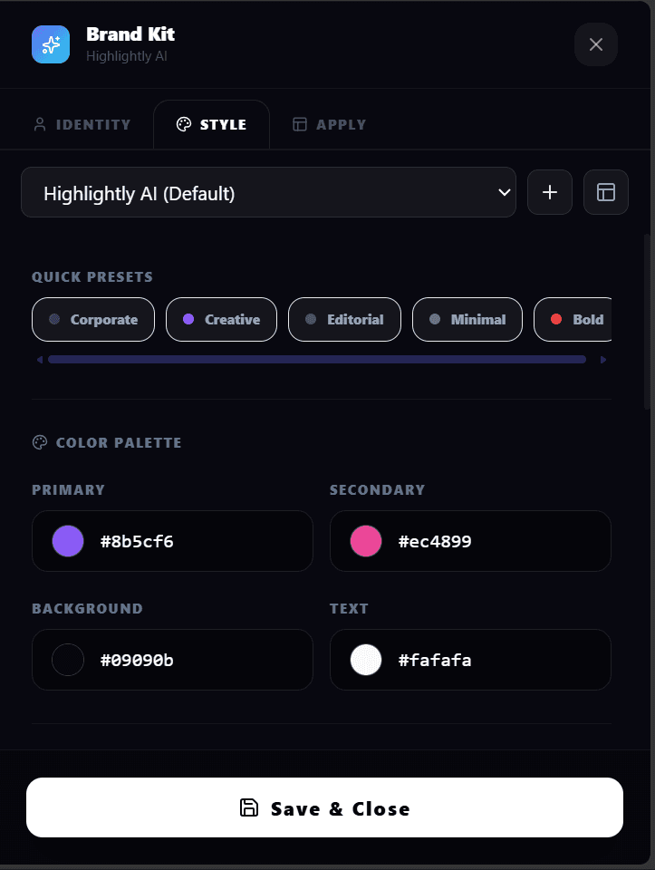 Colors + fonts