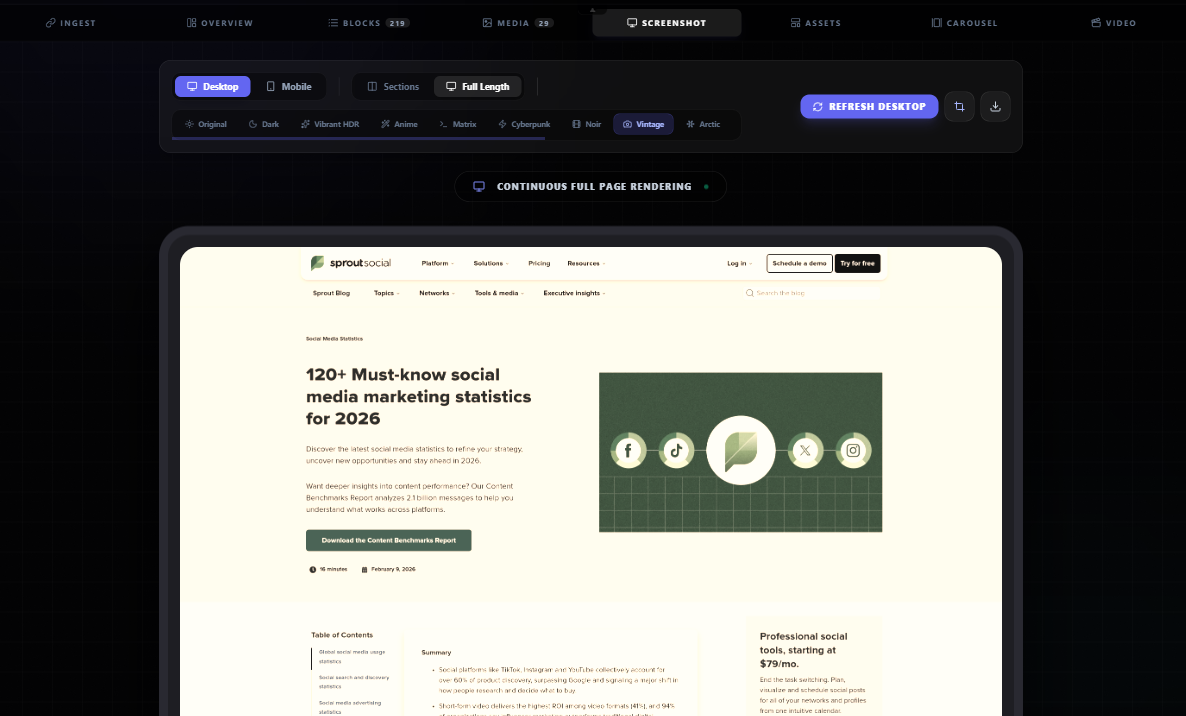 Screenshot workspace